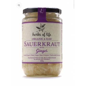 Herb's of Life organic Sauerkraut with ginger. 380g