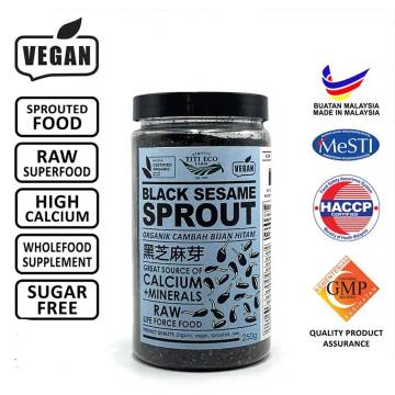 Organic Sprouted Black Sesame Powder 有机催芽黑芝麻芽 250g