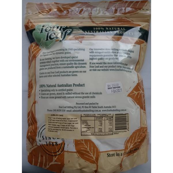Four Leaf Organic Self Raising Wholemeal Flour 1kg
